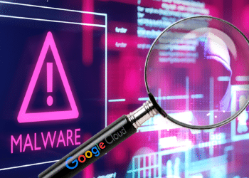 Malware y hacker con lupa de Google.