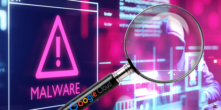 Malware y hacker con lupa de Google.
