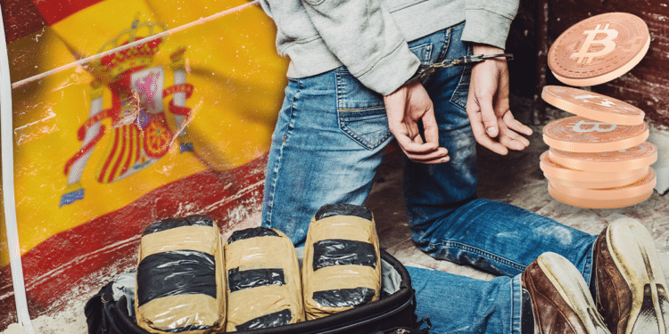 Narcotráfico, bandera de España y BTC.