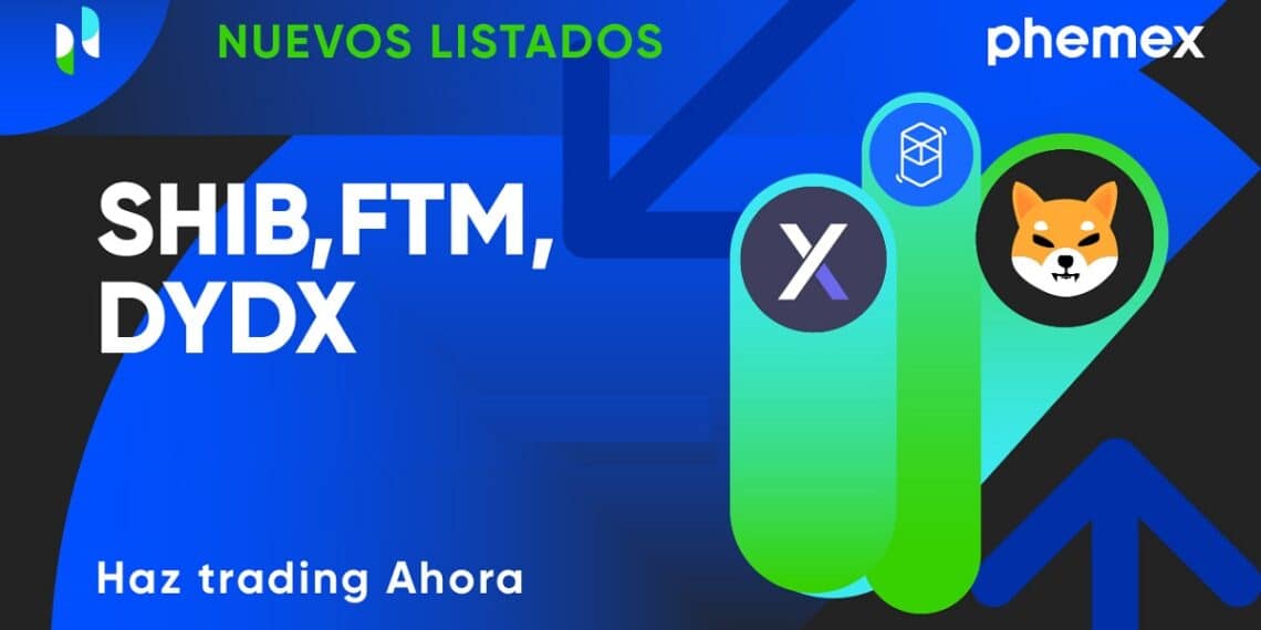 Pancarta promocional de nuevos tokens listados en Phemex