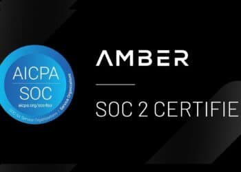 Logo de Amber Group y el sello de aprobación de la auditoría SOC 2