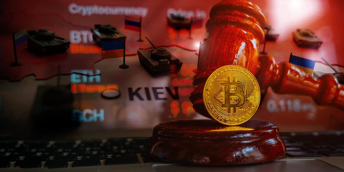 Estados Unidos y Europa buscan regular bitcoin y otras criptomonedas, de manera que no lleguen al sistema financiero de Rusia.  
 Composición por CriptoNoticias. guteksk7/ stock.adobe.com; successphoto/ stock.adobe.com