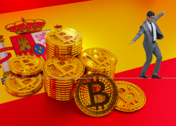 BTC y España, persona caminando sobre la cuerda floja.