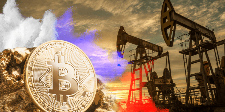 BTC y oro en campo petrolero ruso.