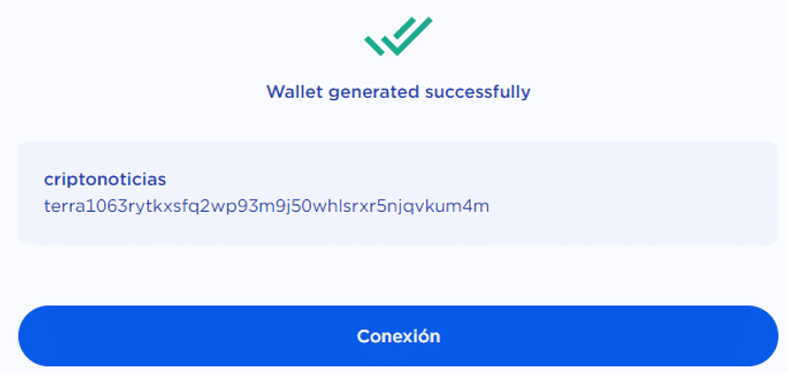 Created wallet - earn money with UST cryptocurrency and Anchor Protocol.