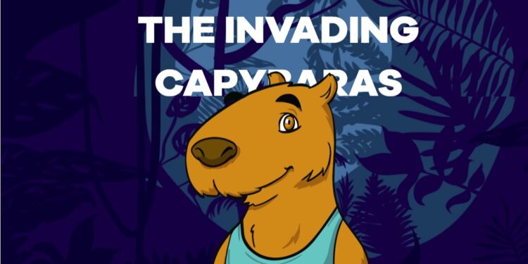 Dibujo de un capibara en la selva
