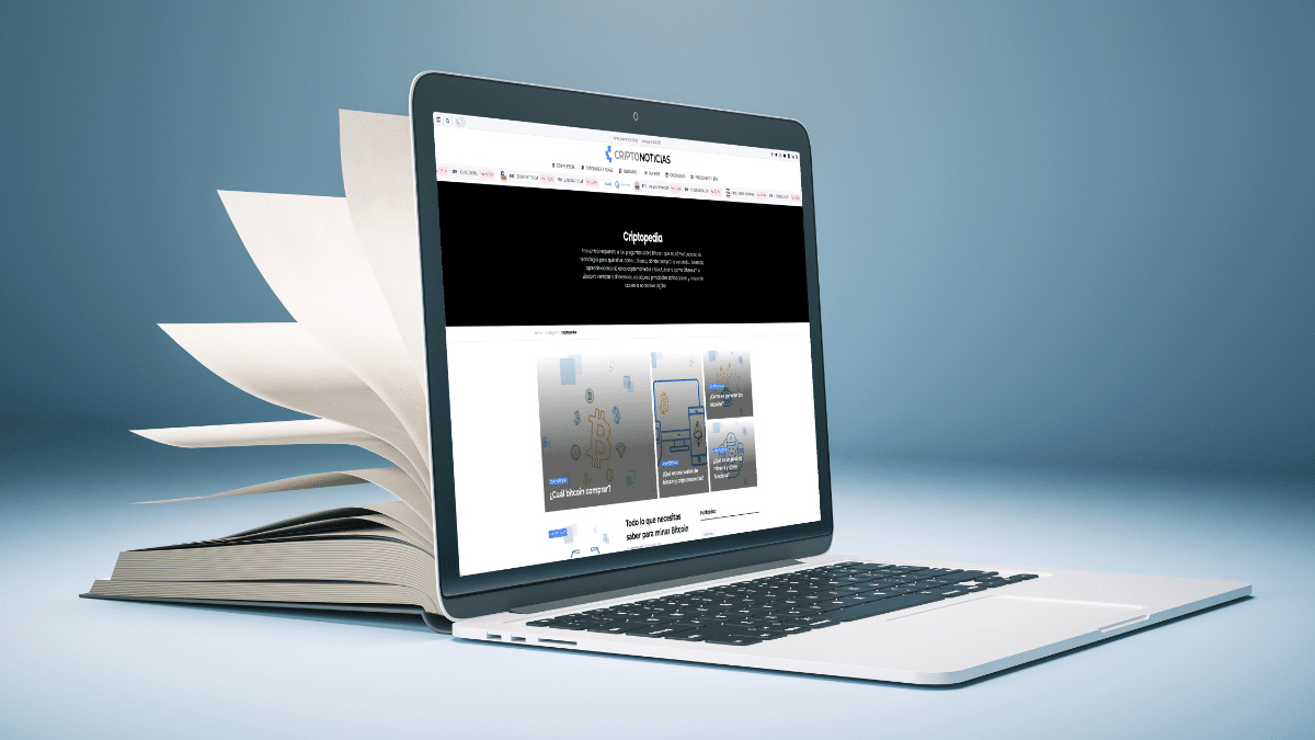 laptop mostrando una sección de criptonoticias