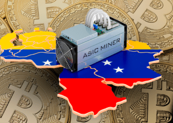 BTC y mapa de Venezuela con ASIC.