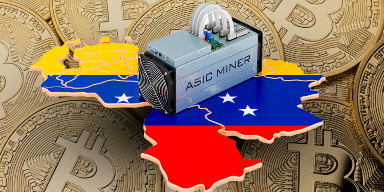 BTC y mapa de Venezuela con ASIC.