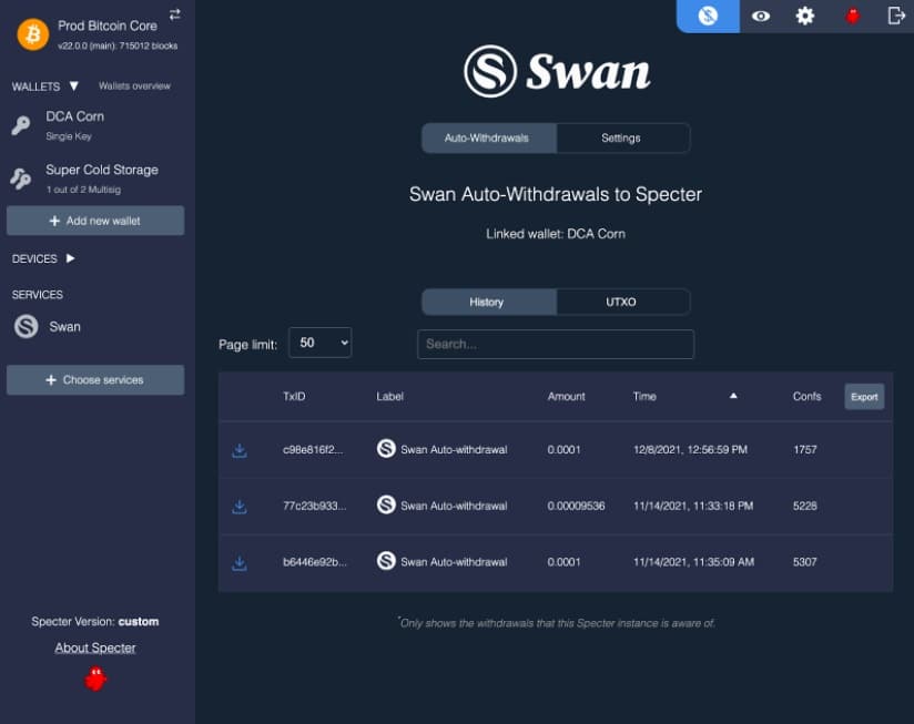 Specter facilitates bitcoin savings plans through its software to manage wallets