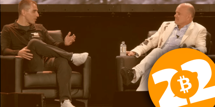 Mike Novogratz y Anthony Pompliano en Bitcoin Conference 22.