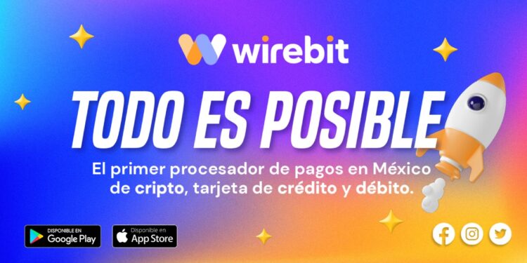 Pancarta promocional del procesador de pagos Wirebit