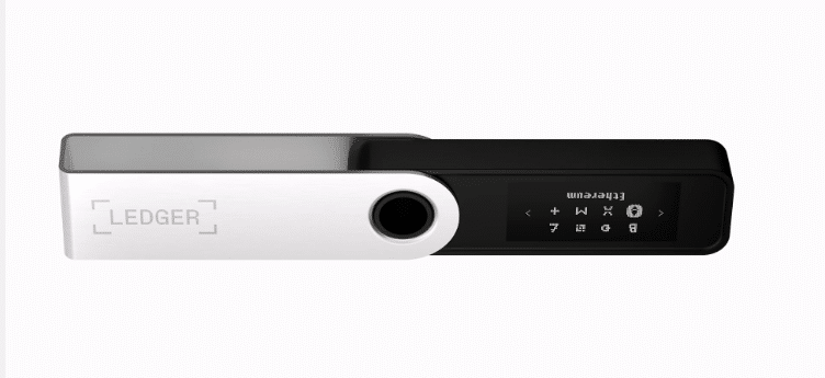 The Ledger Nano S Plus wallet has dimensions similar to a common pen drive