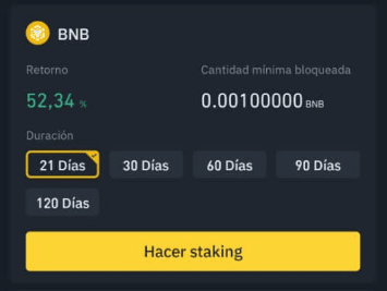 Staking en BNB.