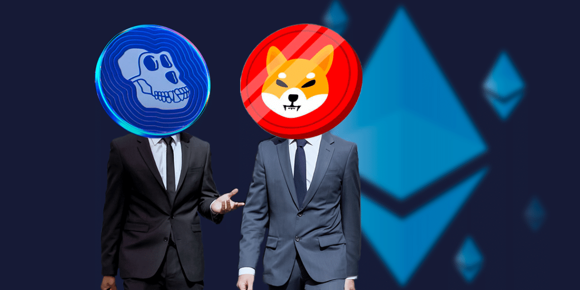 ApeCoin y Shiba inu huyendo de Ethereum.