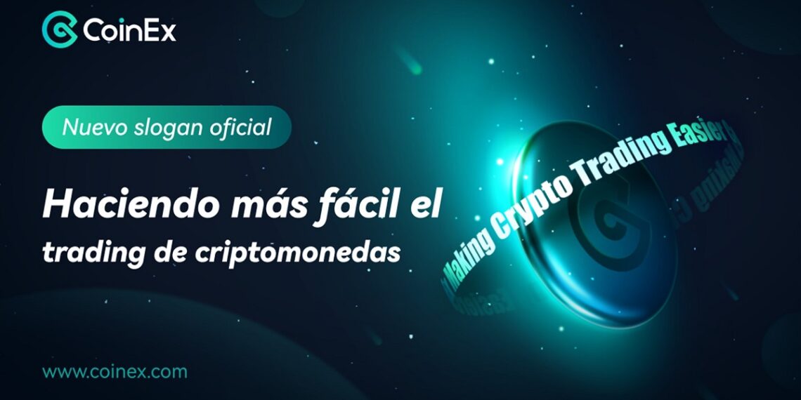 Pancarta prromocional del nuevo slogan de CoinEx