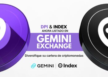 Logos de los tokens INDEX y DPI en colores púrpura y negro