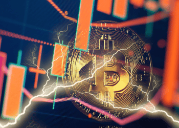 Mercado de bitcoin con unos lightning.