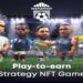 Campo de fútbol con 5 jugadores del juego MafiaFoot al frente.