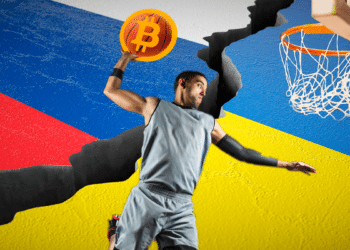 Jugadores de la NBA ayudarán a recolectar donaciones en bitcoin para Ucrania. Composición por CriptoNoticias. Fuente: Brocreative ; lassedesignen ; Negro Elkha / adobe.stock.com / pngegg.com.
