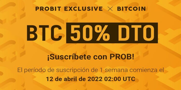 Pancarta promocional de fondo amarillo con símbolos de bitcoin