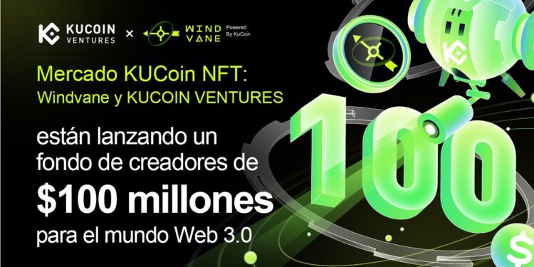 Pancarta promocional del fondo de 100 millones de Kucoin