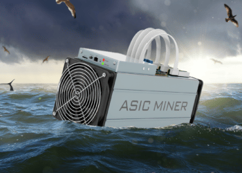 Minero asic hundiéndose en el océano.