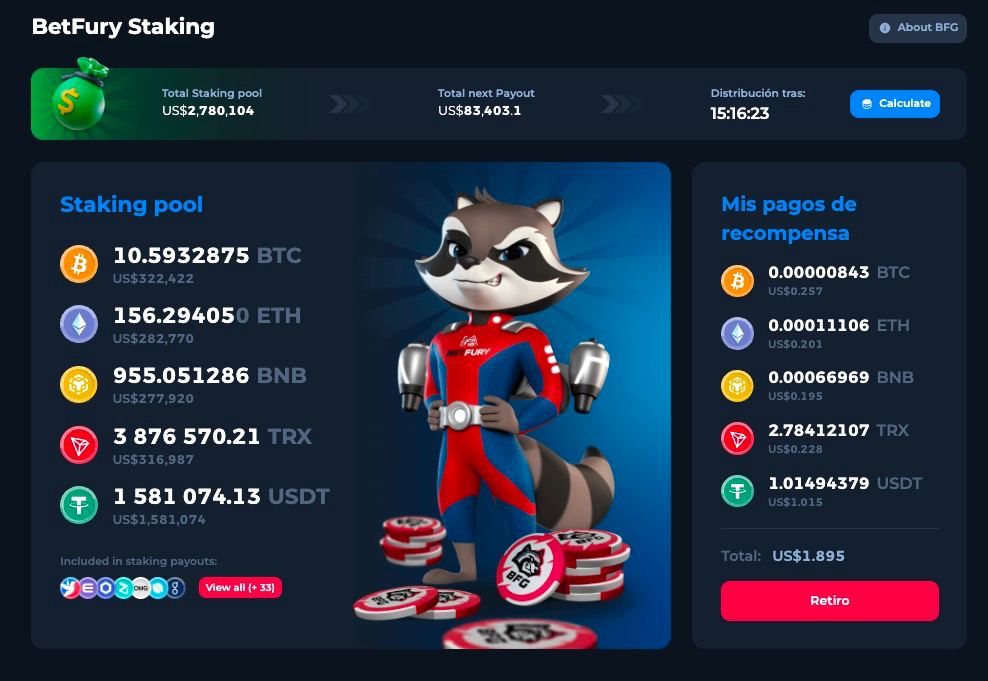 Staking Betfury.