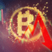 Precio de BItcoin en rojo.