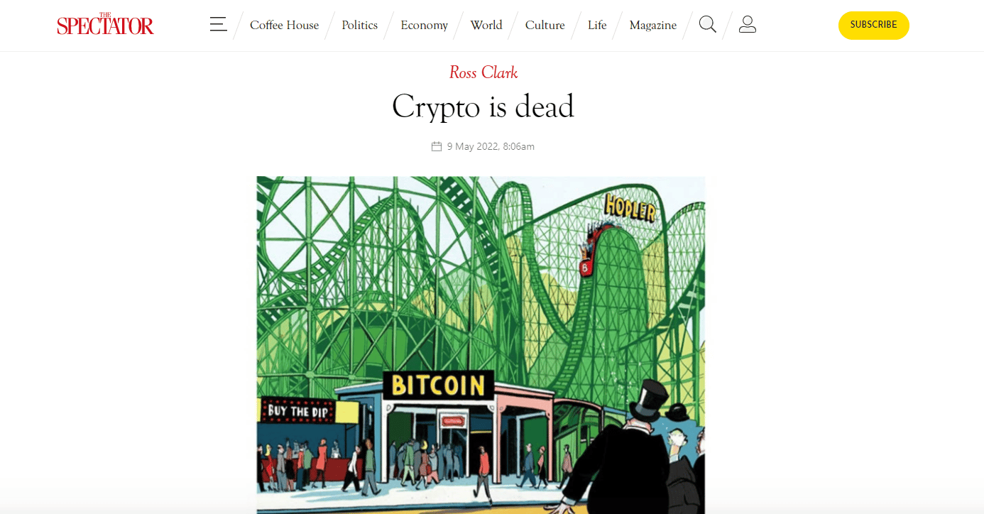 Bitcoin o criptomonedas en The Spectator.