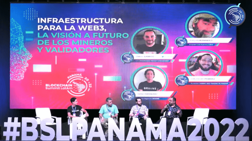 Según Grijalba, los mineros de Bitcoin “son los mejores amigos” de los productores de electricidad. Fuente: Blockchain Summit Latam Panamá 2022 / youtube.com.