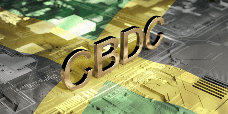 CBDC con bandera de Jamaica.