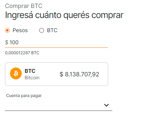 Buy BTC at Banco Galicia, Argentina.