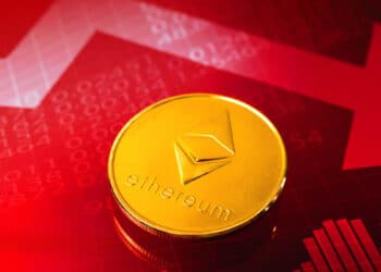 Ethereum y gráfico rojo.