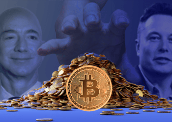 Musk y Bezos podrían comprar todos los BTC en circulación con sus fortunas. Composición por CriptoNoticias. annagarmatiy/ stock.adobe.com; Steve Jurvetson / wikipedi.org; hadkhanong/ stock.adobe.com; Clemens Bilan / infobae.com; NeoLeo/ stock.adobe.com