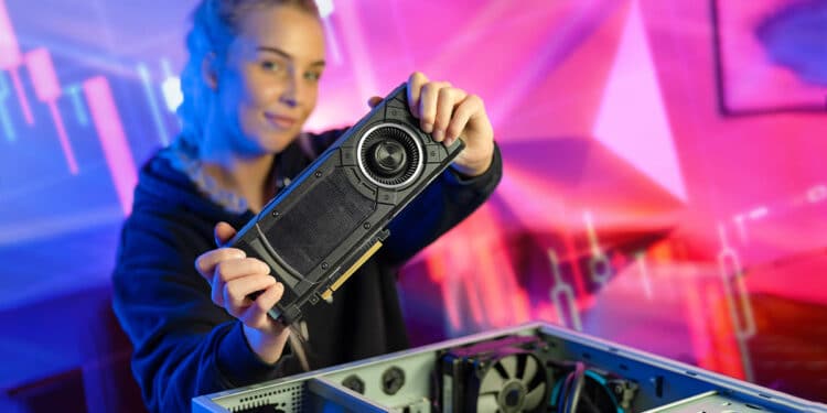 Las GPU han tenido, en todo lo que va el 2022, un descenso considerable en sus precios. Composición por CriptoNoticias. kjekol/ stock.adobe.com; daily_creativity/ stock.adobe.com; Zoltan Tasi / unsplash.com