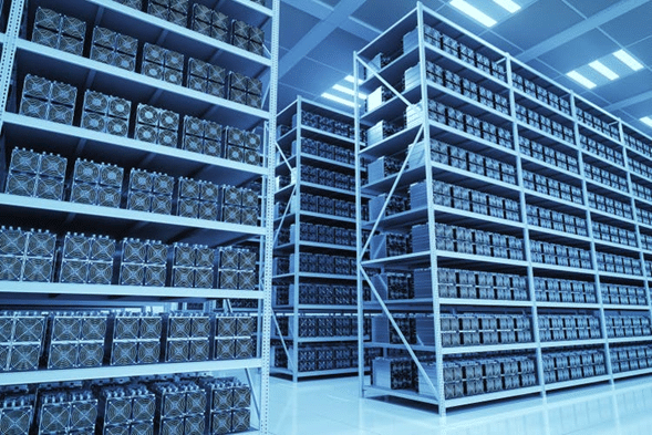 Bitcoin mining farm.