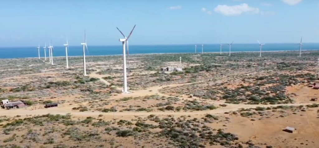 Energía eólica en la Guajira, Colombia.