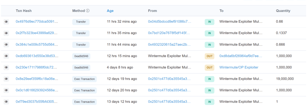 optimism hack transaction listing