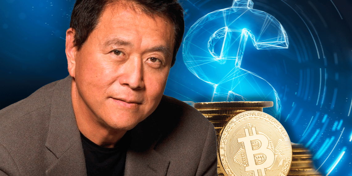 Kiyosaki con bitcoin y dólar digital.