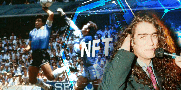 Maradona y Rodrigo con NFT.