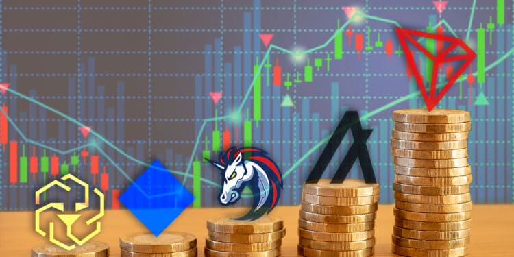 Altcoins: Tron (TRX), Algorand (ALGO), 1INCH, WAVES, Unus Sed Leo (LEO).