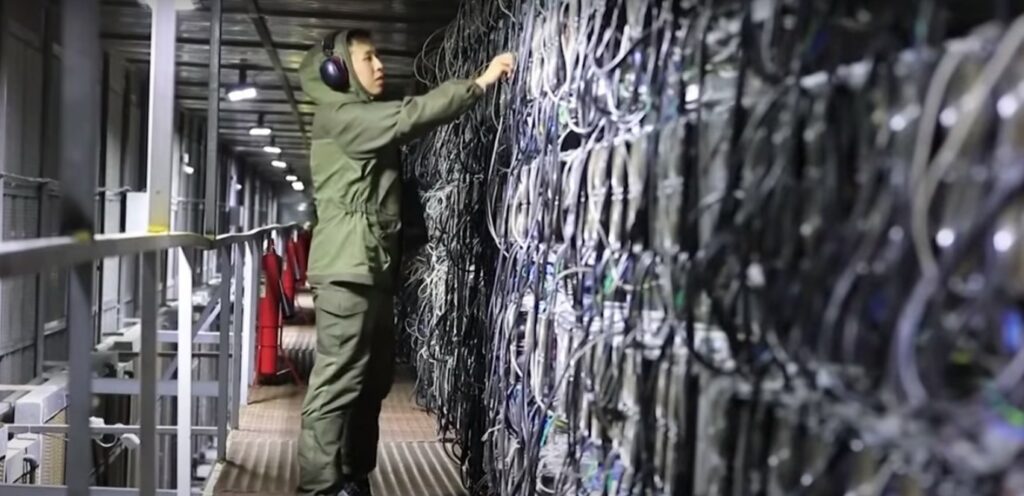 Bitcoin mining in Kazakhstan.