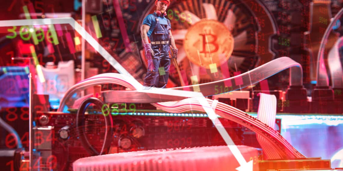 El hashrate de Bitcoin no había disminuido tanto desde que comenzó el año. 
 Composición por CriptoNoticias. Vitte Yevhen/ stock.adobe.com; Quality Stock Arts/ stock.adobe.com