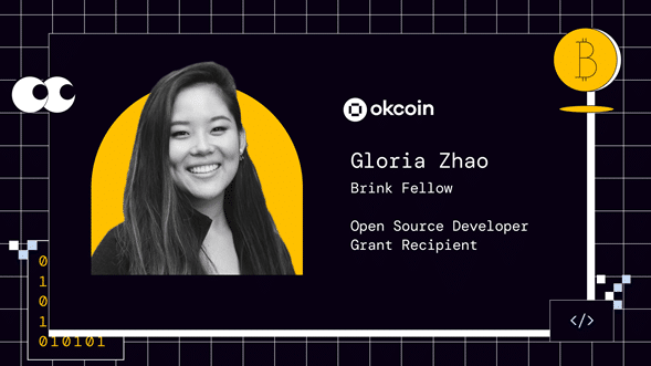 okcoin otorgó una beca a la desarrolladora de bitcoin Gloria Zhao