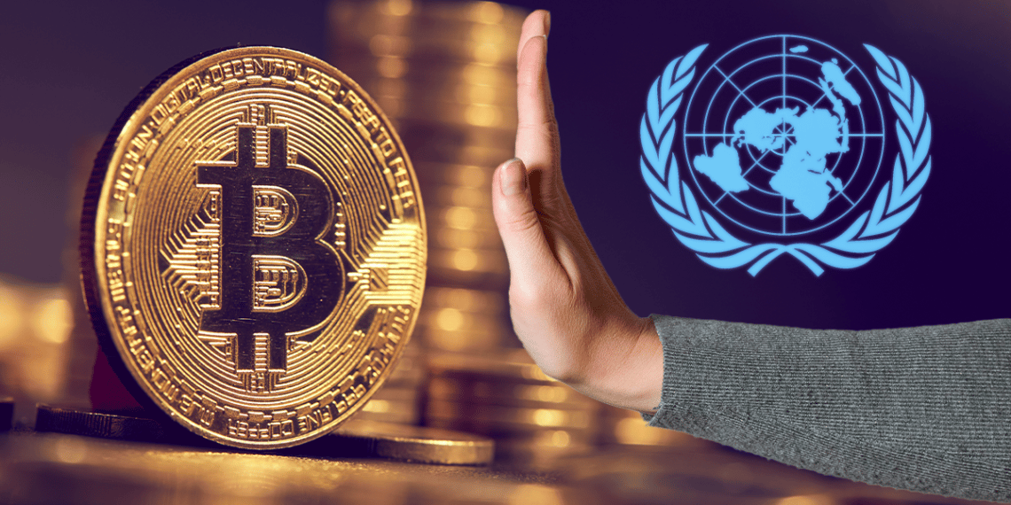 La ONU prefiere que los países en desarrollo prohíban los anuncios relacionados con las criptomonedas para contener los riesgos. Composición por CriptoNoticias. Fuente:  Natali / adobe.stock.com ; fox17 / adobe.stock.com , ONU / Wikipedia.