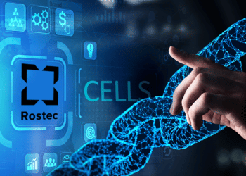 La plataforma CELLS incorpora la tecnología blockchain y se creó para sustituir al sistema de pagos SWIFT. Composición por CriptoNoticias. Fuente: rostec.ru/en / WrightStudio ; NicoElNino / stock.adobe.com.