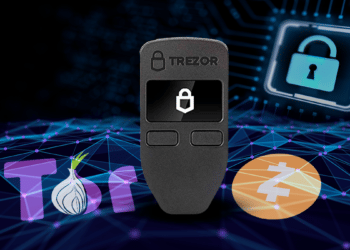 Trezor es una de las hardware wallets más populares del mercado. Composición por CriptoNoticias. Fuente: yaesta.com / coinmarketcap.com / wikipedia.org / Murrstock ; Dmitry / stock.adobe.com.