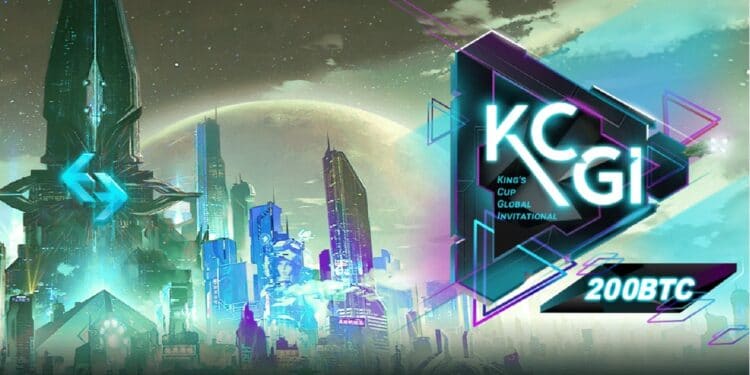 Ciudad futurista con el logo de Bitget y las iniciales de la competencia de trading KCGI