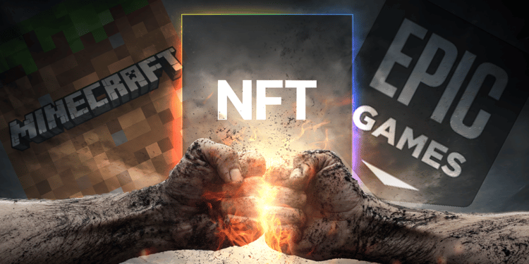 Mientras Minecraft rechaza a los NFT, Fornite los acepta como parte de su evolución hacia el metaverso. Composición por CriptoNoticias. Romain TALON/ stock.adobe.com; minecraft/ minecraft.net; angizzz/ stock.adobe.com; EpicGames/ epicgames.com